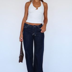 Skylar Low Rise Straight Leg Jeans Dark Indigo