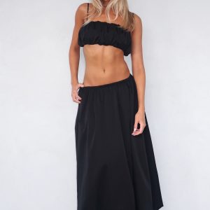 All I Wanted Was You Midi Skirt Black