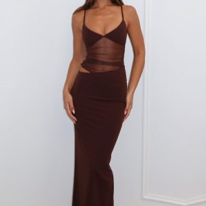 Call Me Up Maxi Dress Chocolate