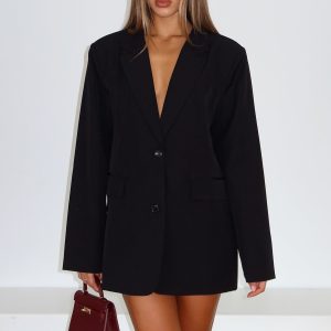 Catch Me Now Oversized Blazer Black