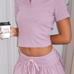 Check The Scores Polo Tee Pink