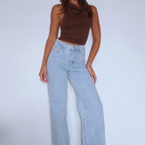 Ellie High Rise Wide Leg Jeans Glacier Blue