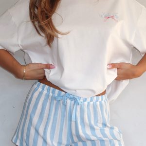 Echoes Of You Pyjama Shorts Blue/White