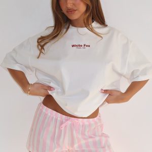 Echoes Of You Pyjama Shorts Pink/White