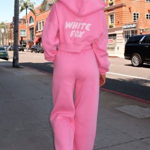Offstage Cropped Zip Hoodie Bubblegum