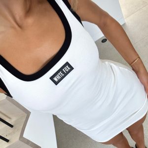 Our Own Way Ribbed Mini Dress White