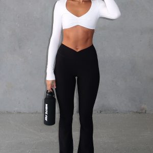 Revival High Waisted Flare Leggings Black