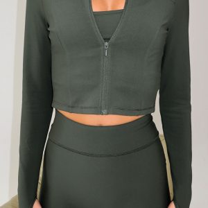 Times Up Crop Jacket Forest