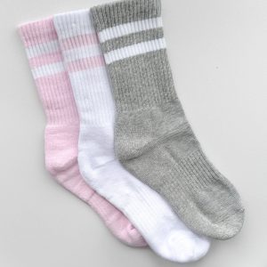 Wanna Be Close Socks Grey/White/Pink