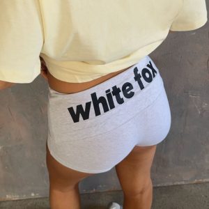 From The Archives Gigi Fold Over Booty Shorts Grey Marle